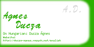 agnes ducza business card