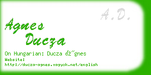 agnes ducza business card